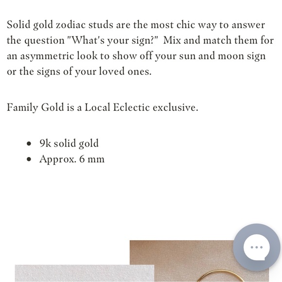 Solid Gold Zodiac Taurus Studs Essential Jewelry from Local Eclectic - Picture 4 of 7